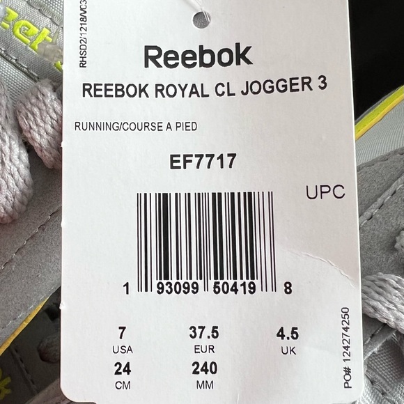 New, Reebok Royal Ultra Gray Yellow Running Jogger Shoes Sneakers - Picture 8 of 9